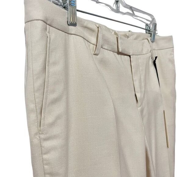 Suistudio NWT 8 Women's Off-White Cotton-Silk Mid-Rise Straight-Leg Trouser Pant - Picture 6 of 14